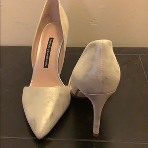 French Connection Leather silver pumps size 9.5